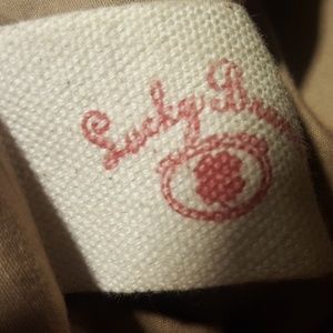 LUCKY BRAND canvas & suede bucket tote bag